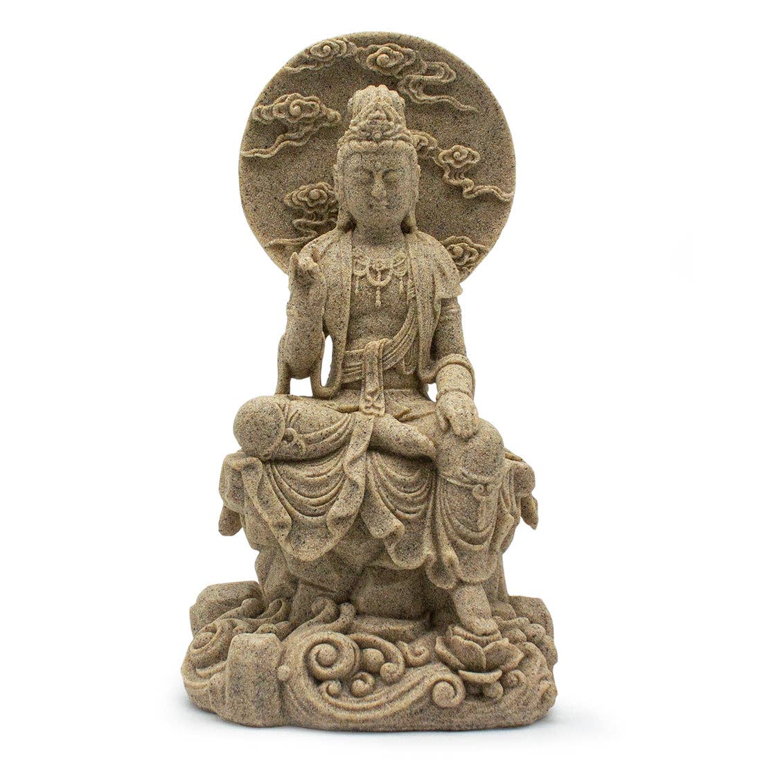 Sandstone Sitting Kwan Yin - Spiral Circle