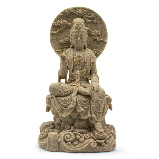 Sandstone Sitting Kwan Yin - Spiral Circle