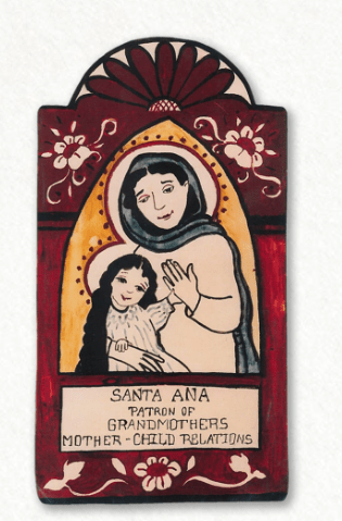 Santa Ana | Grandmothers & Mother Child Relationships | All Favors | Wooden Pocket Plaque - Spiral Circle
