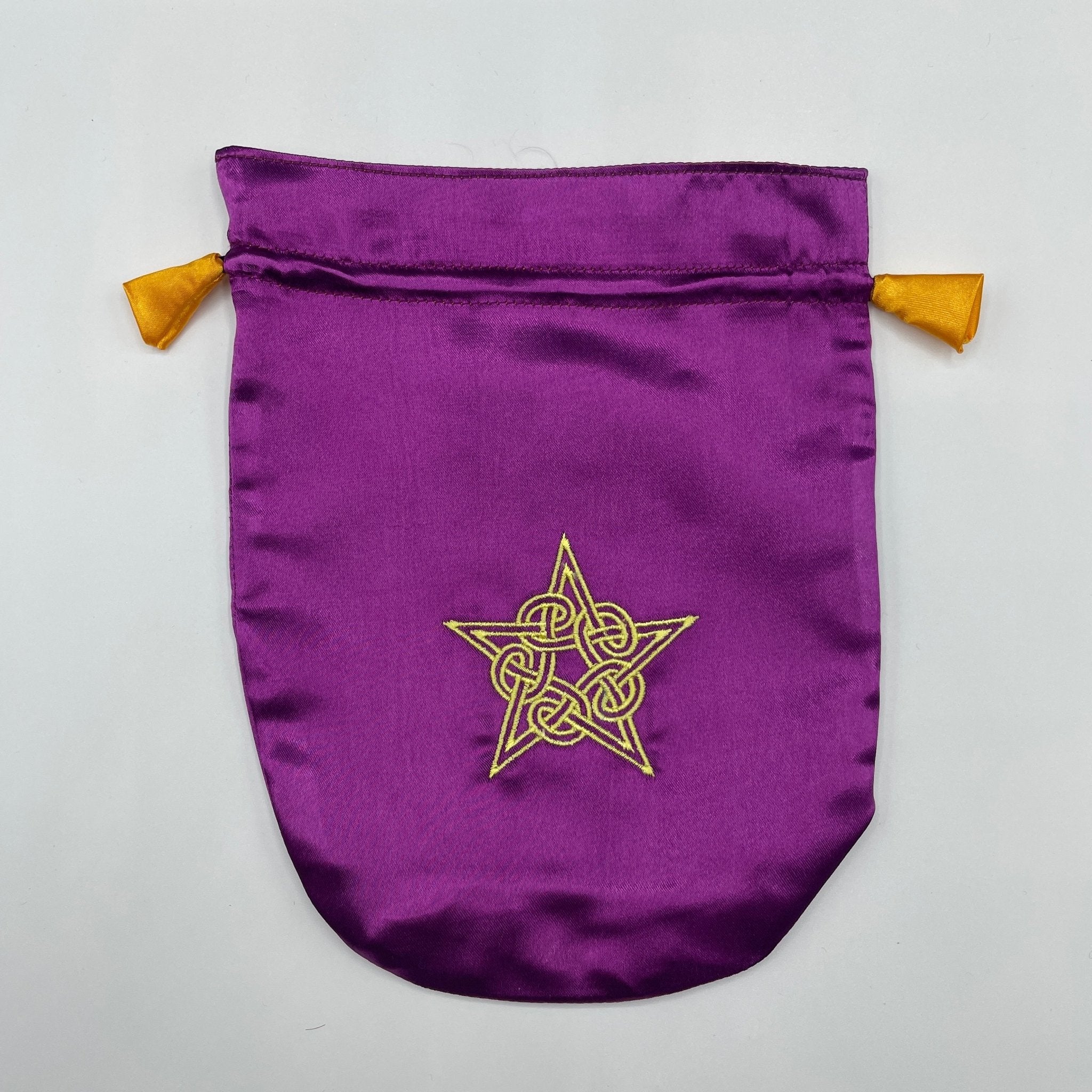 Satin Celtic Pentacle Tarot Bag | Purple - Spiral Circle