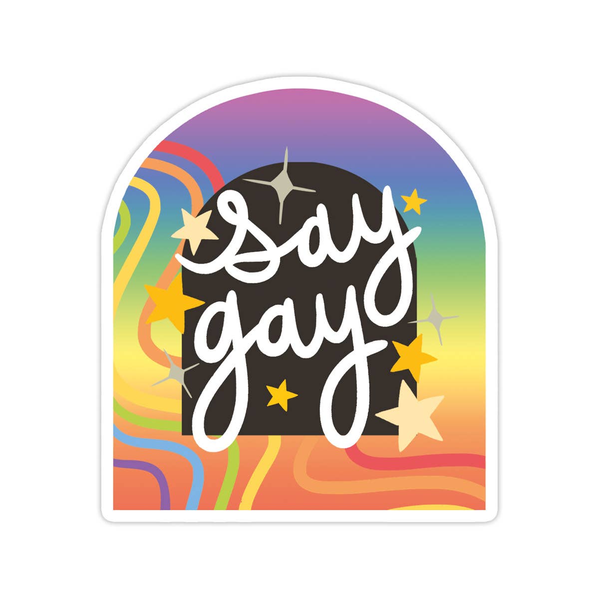 Say Gay Vinyl Sticker - Spiral Circle