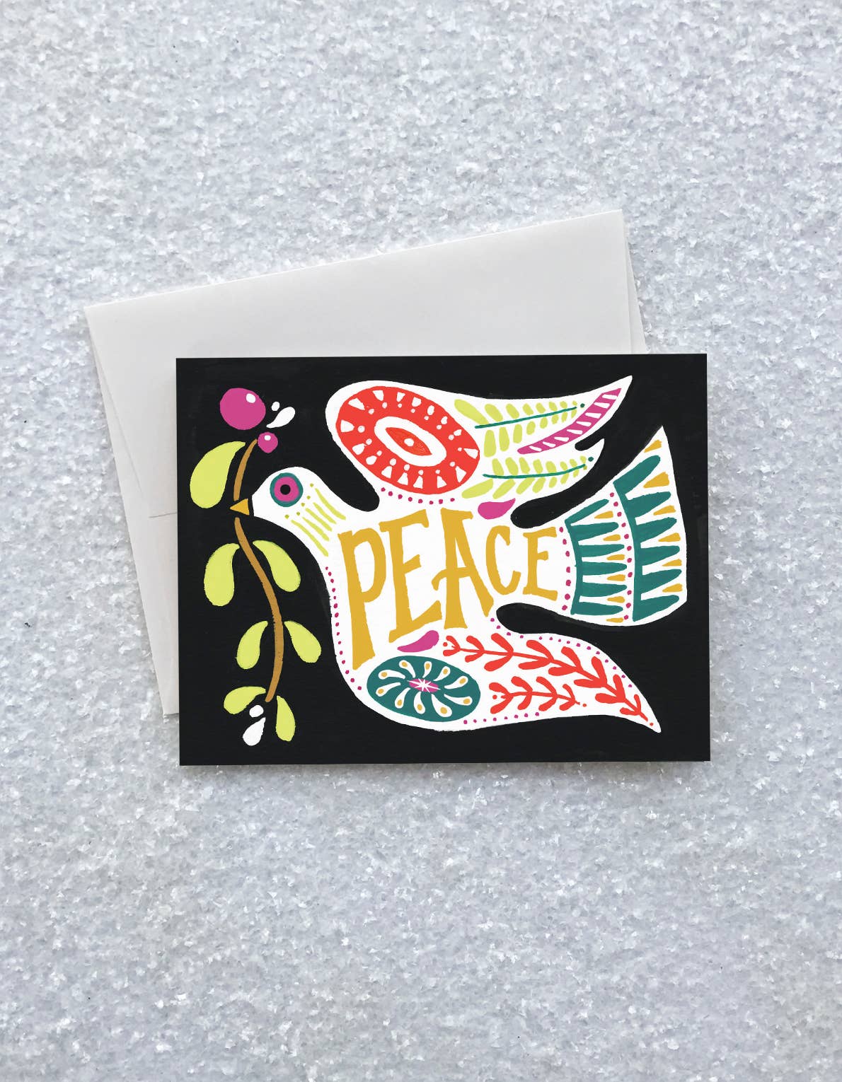 Scandinavian Dove Card - Spiral Circle