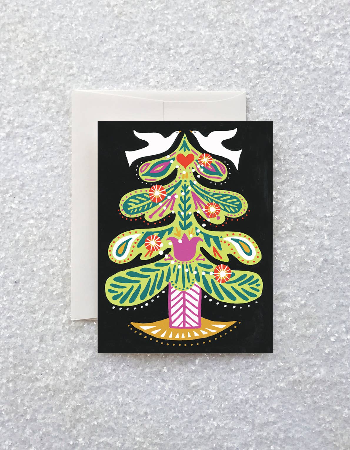 Scandinavian Tree Card | Holiday - Spiral Circle
