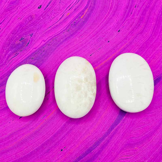 Scolecite Palm Stone - Spiral Circle