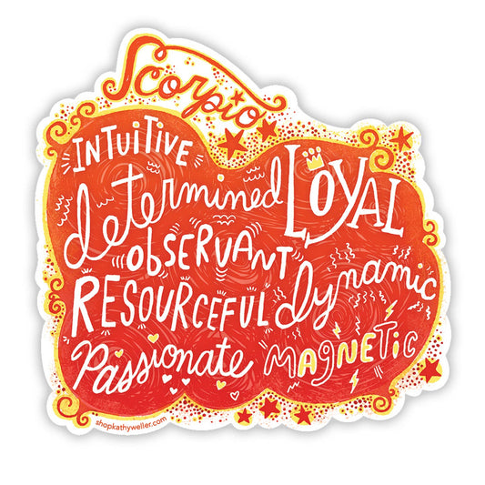 Scorpio Zodiac Astrology Sign Sticker - Spiral Circle