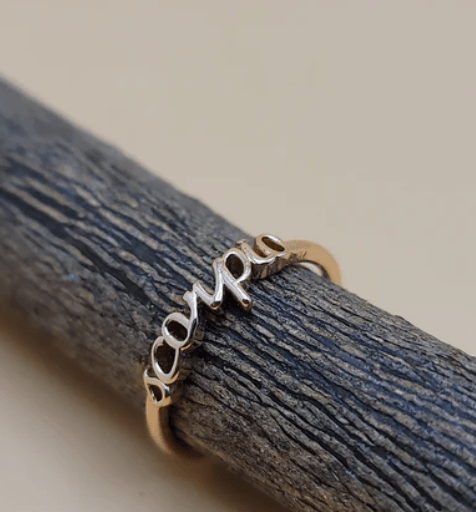 Scorpio | Zodiac Cursive Ring | Brass & 18k Gold Plated - Spiral Circle