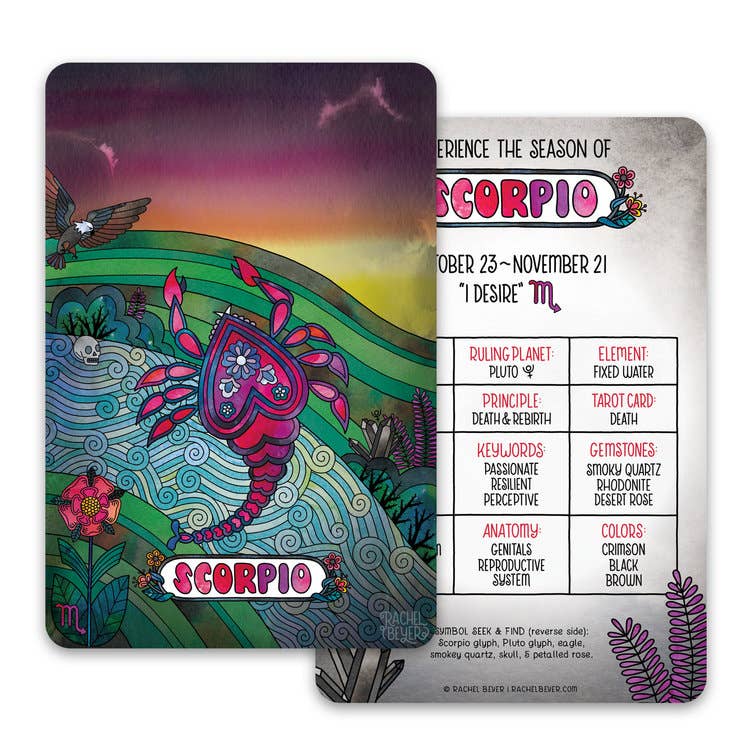 Scorpio Zodiac Mini Art Print - Spiral Circle