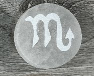 Scorpio Zodiac Selenite Disc | 1.5” - Spiral Circle