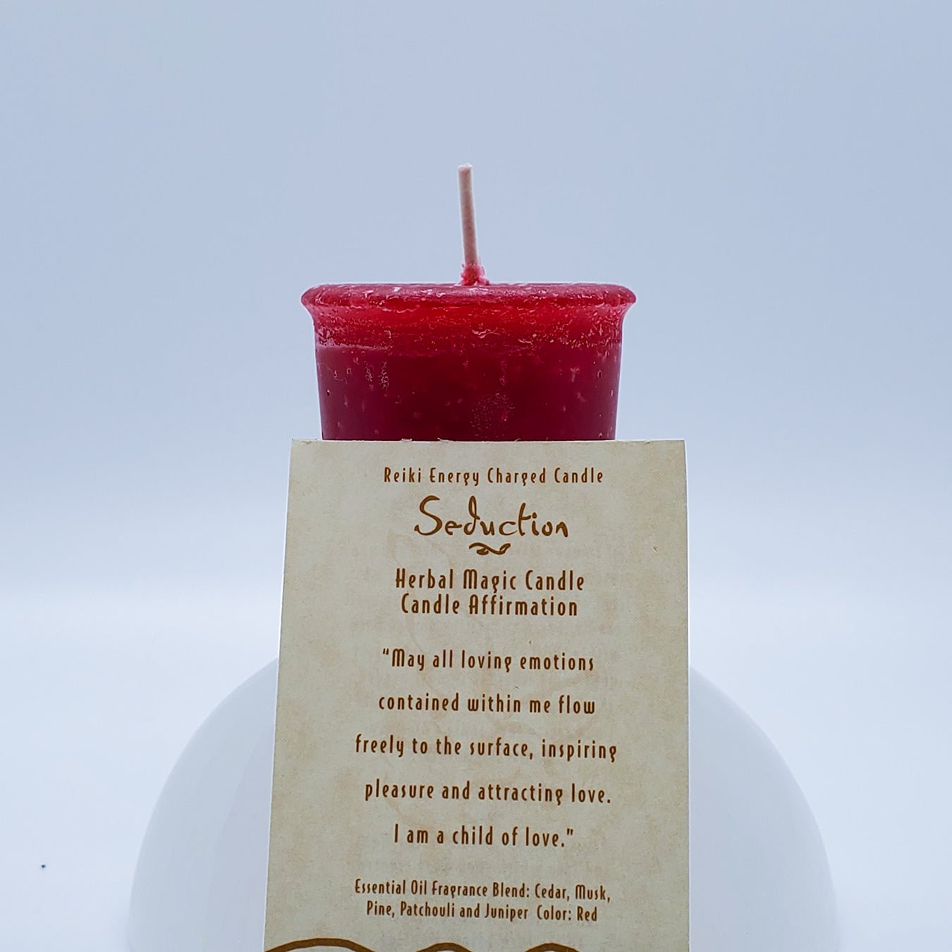 Seduction | Red | Votive Intention Candle | Reiki Charged - Spiral Circle