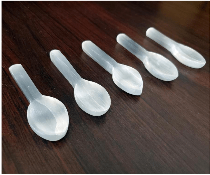 Selenite Altar Spoon | 4 inches - Spiral Circle