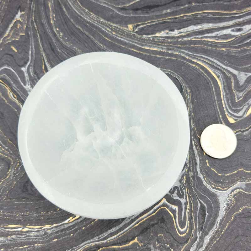 Selenite Oval Bowl | 4 inch - Spiral Circle