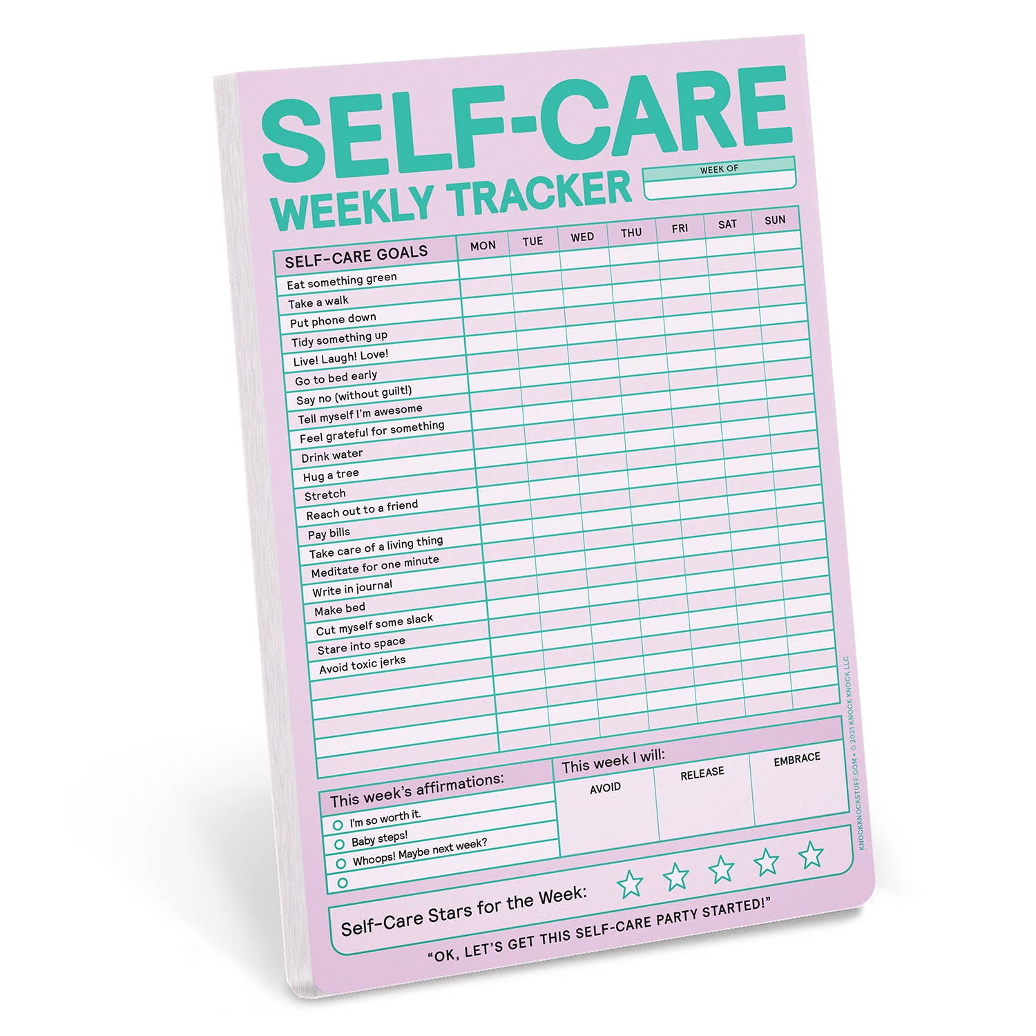 Self-Care Weekly Tracker Pad (Pastel Version) - Spiral Circle