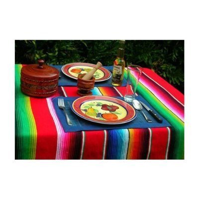 Serape Mexican Saltillo Blanket | 54" x 82" - Spiral Circle