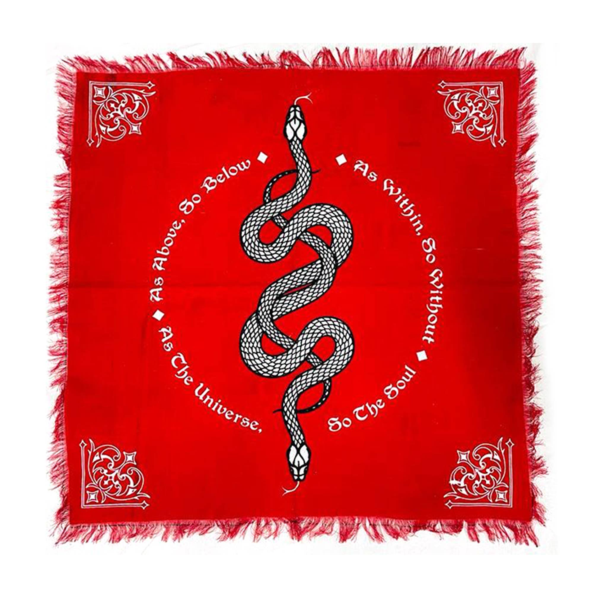 SERPENT 18″ X 18″ ALTAR CLOTH TAPESTRY - Spiral Circle