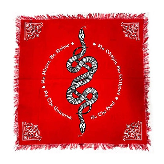SERPENT 18″ X 18″ ALTAR CLOTH TAPESTRY - Spiral Circle