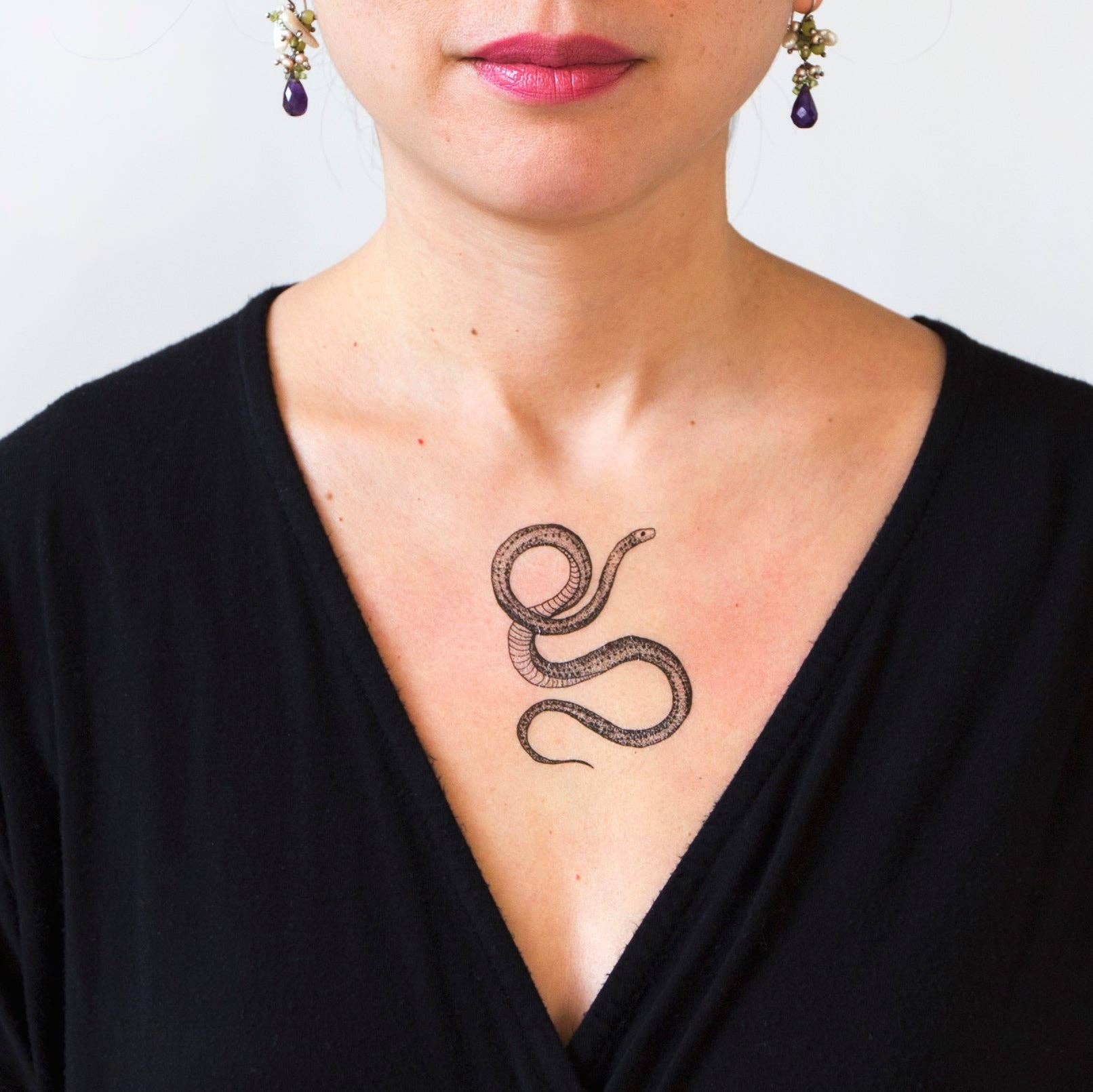 Serpent Tattoo Pair - Spiral Circle