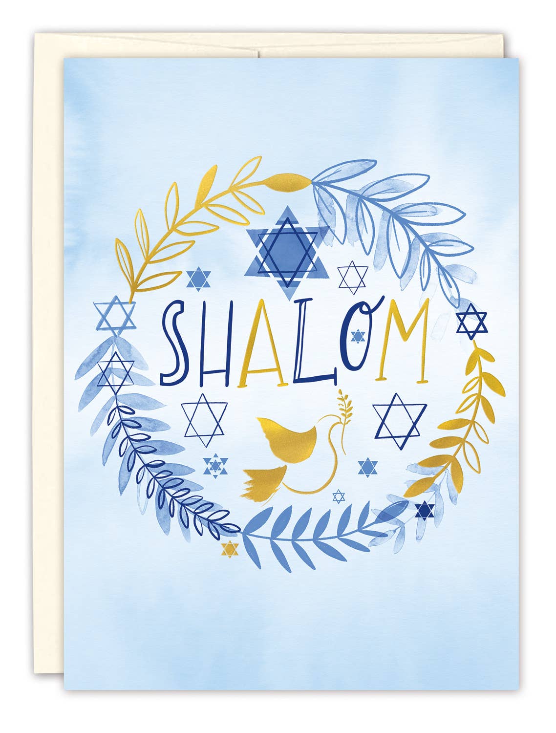 Shalom Hanukkah Card - Spiral Circle