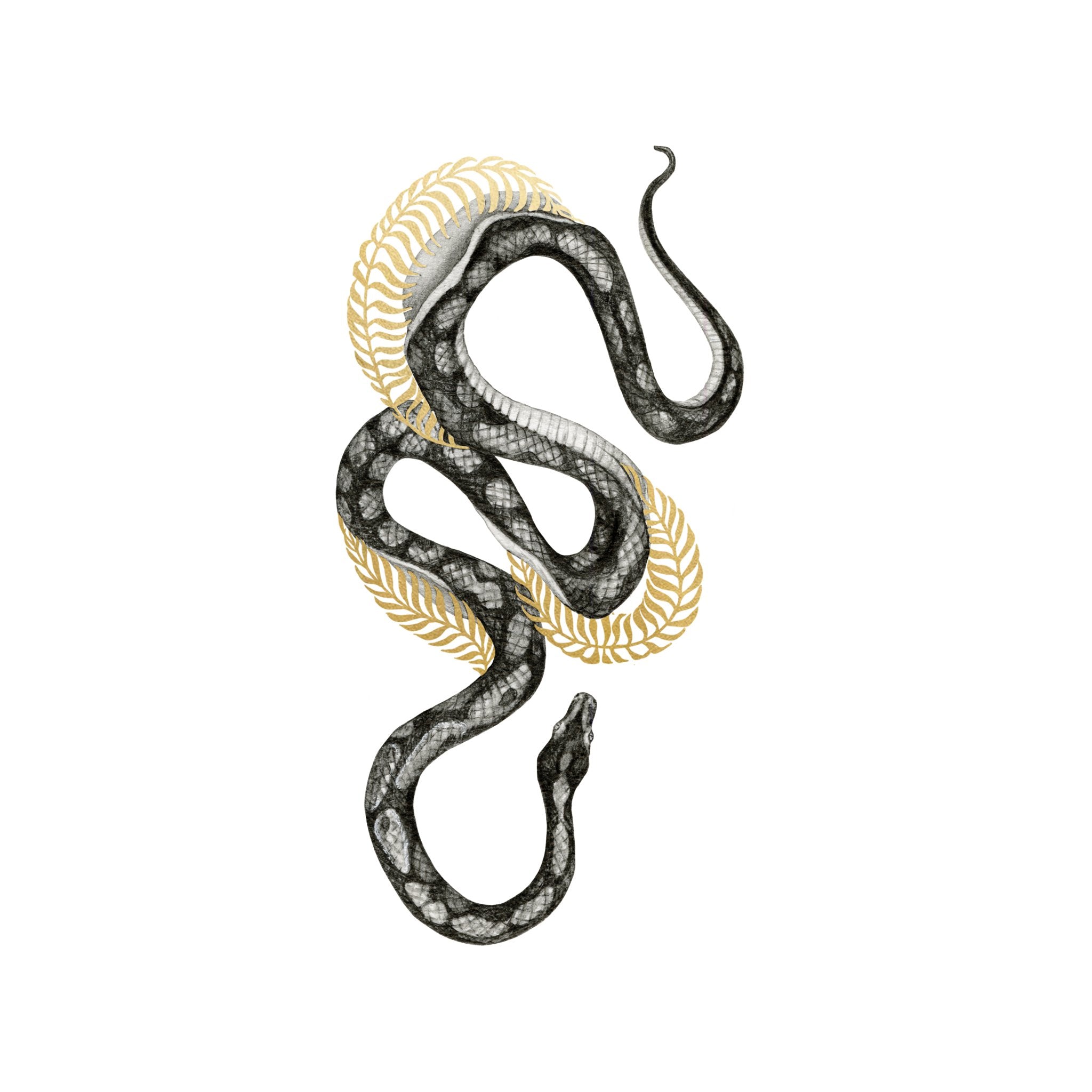 Shimmering Snake Tattoo Pair (Gold) - Spiral Circle