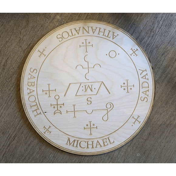 Sigil of Archangel Michael Crystal Grid | 6" - Spiral Circle