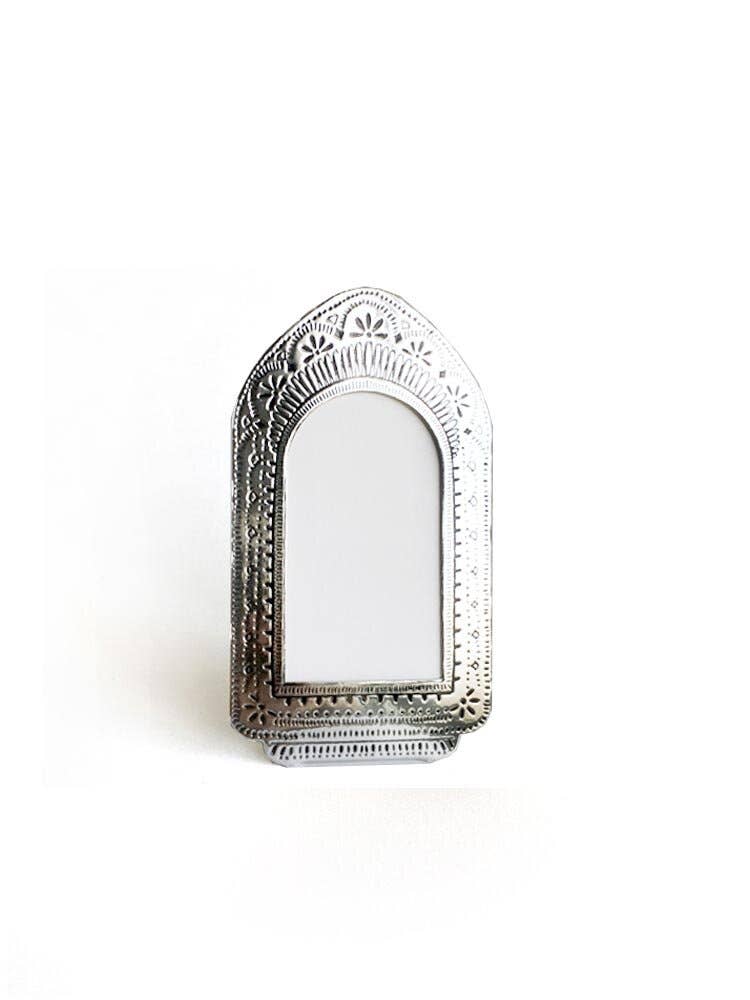 Silver Faux Tin Frame | Tall - Spiral Circle