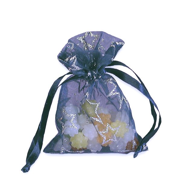 Silver Stars On Blue Sheer Bag - Spiral Circle