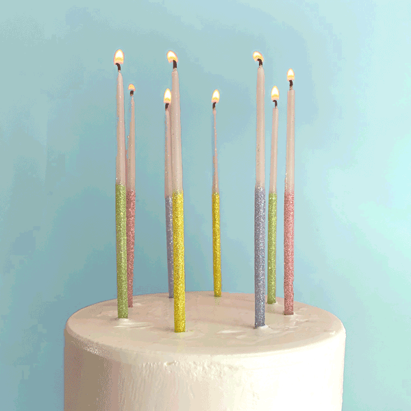 Single Glitter Beeswax Candles - Spiral Circle