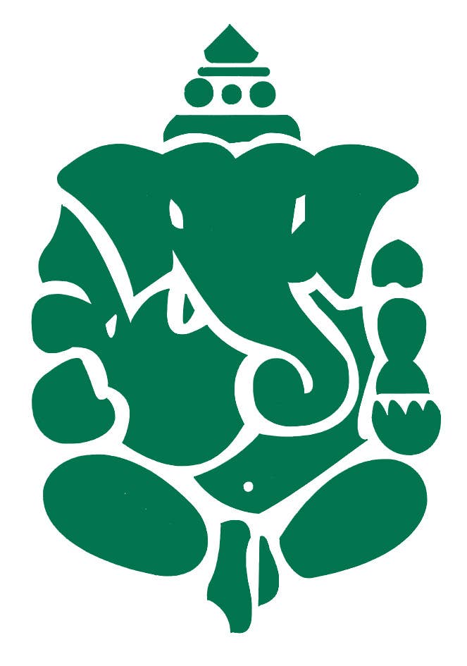 Sitting Ganesh | Large | Sticker - Spiral Circle