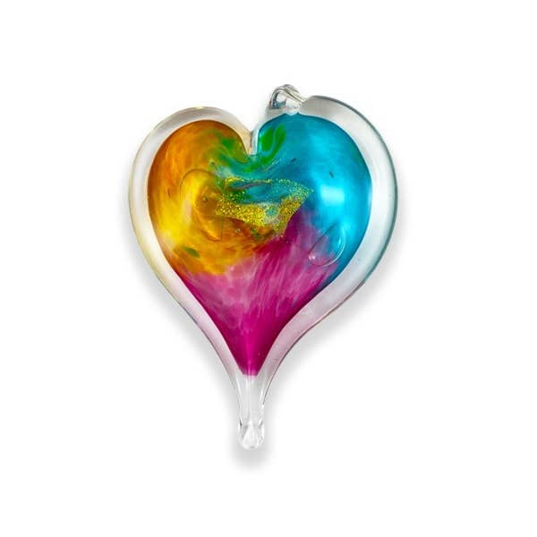 Small Glass Heart - Spiral Circle