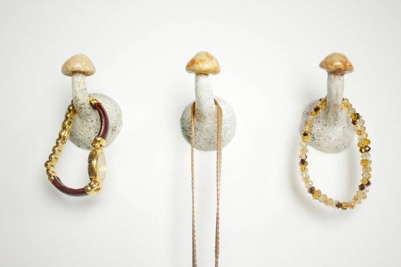 Small Mushroom Wall Hook - Spiral Circle