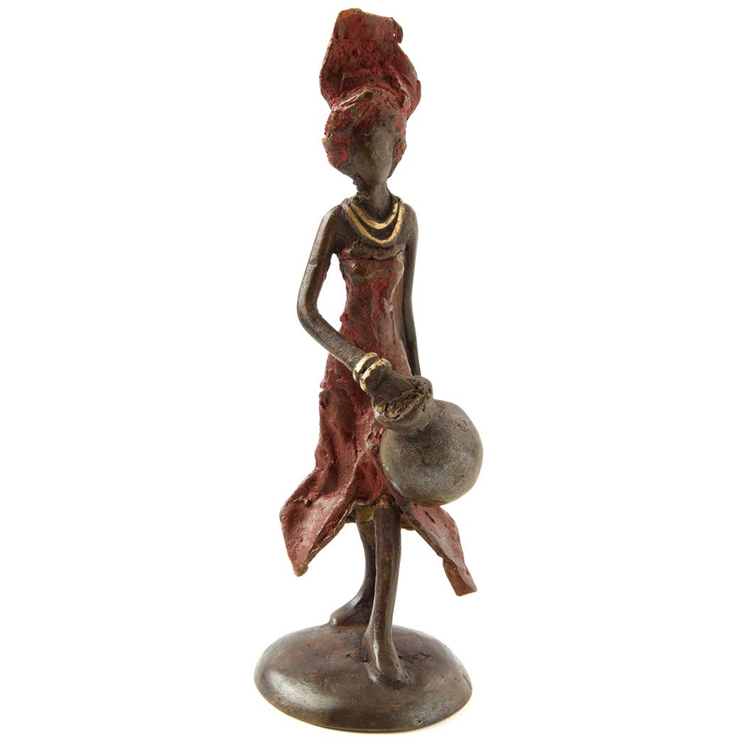 Small Woman with Red Headdress and Water Pot - Spiral Circle