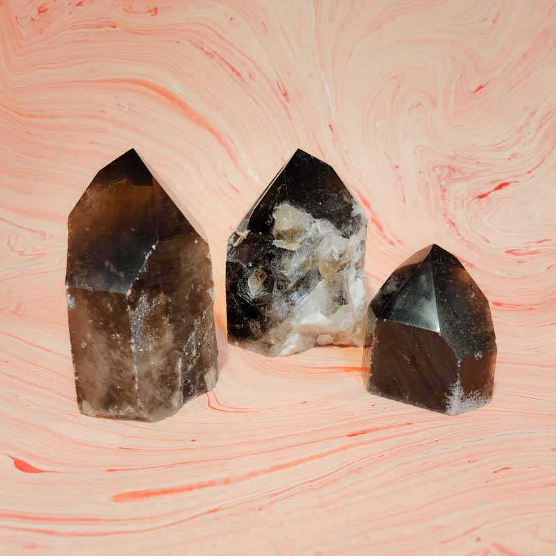 Smokey Quartz Tower - Spiral Circle