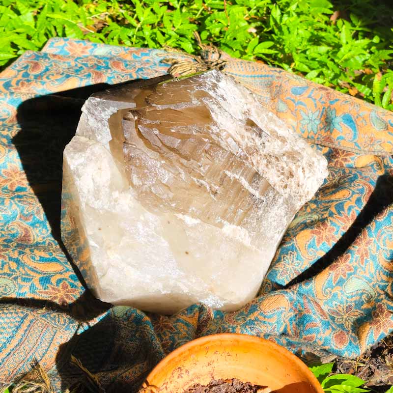 Smoky Quartz Elestial Statement Piece | 37 lb - Spiral Circle