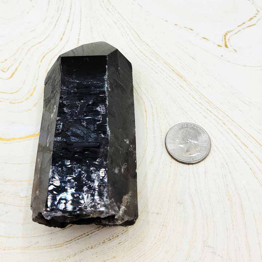 Smoky Quartz Natural Point | Large - Spiral Circle