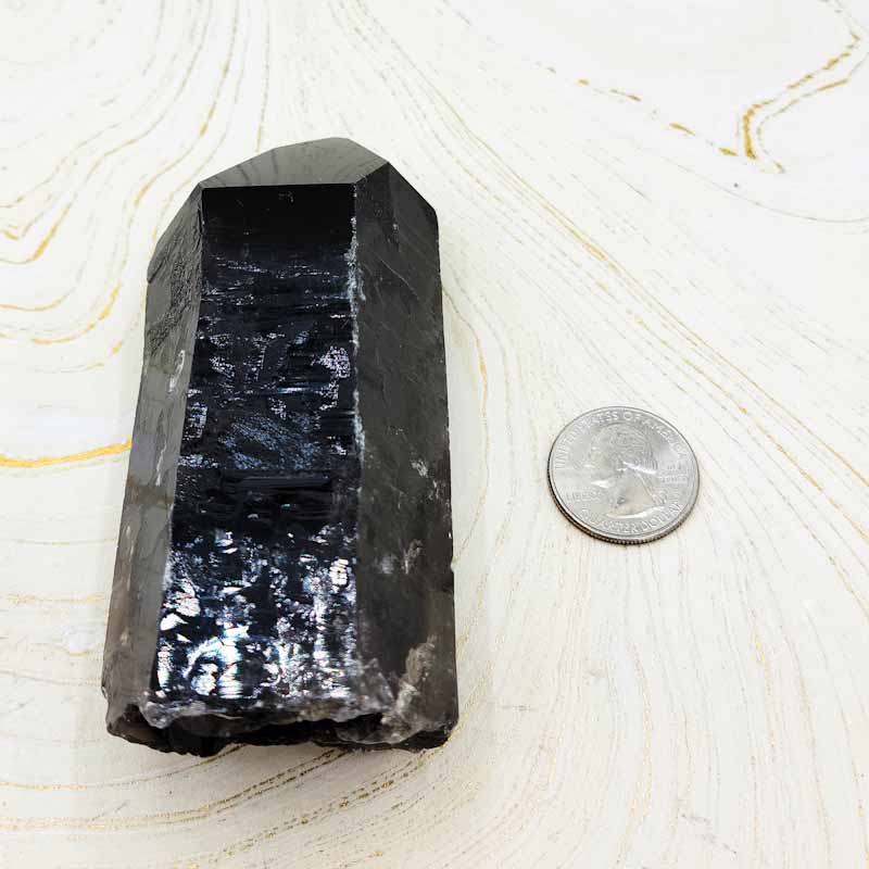 Smoky Quartz Natural Point | Large - Spiral Circle