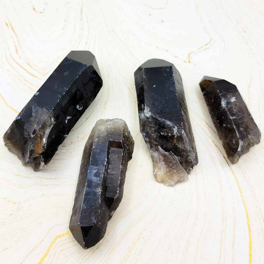 Smoky Quartz Natural Point | Large - Spiral Circle