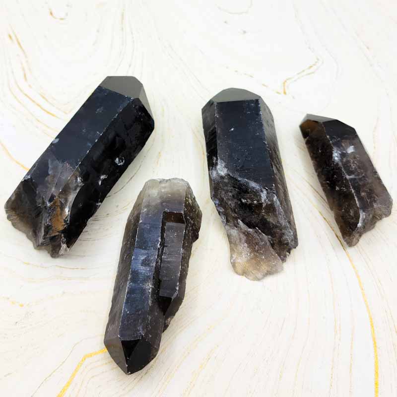 Smoky Quartz Natural Point | Large - Spiral Circle