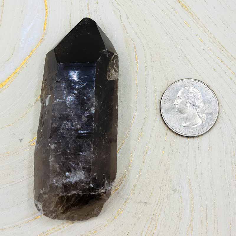 Smoky Quartz Natural Point | Large - Spiral Circle