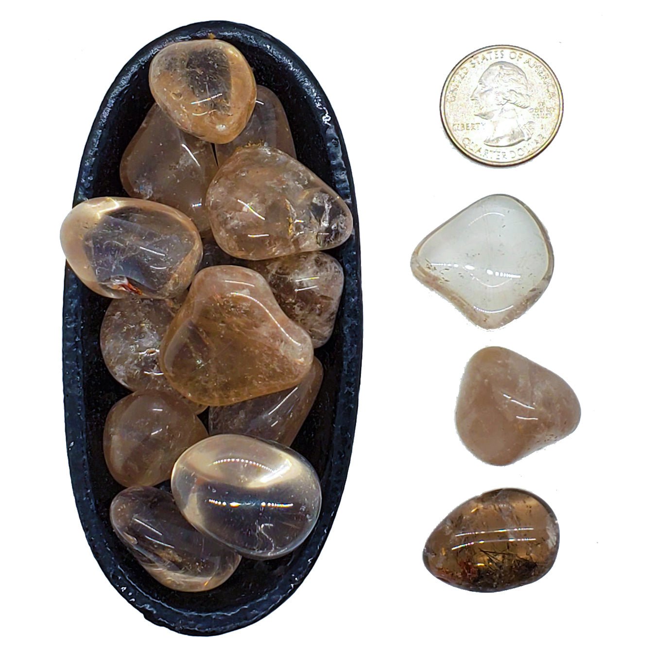 Smoky Quartz | Tumbled | Polished, Grounding - Spiral Circle