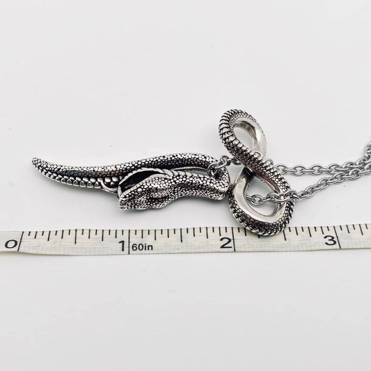 Snake Scale Pendant Necklace - Spiral Circle