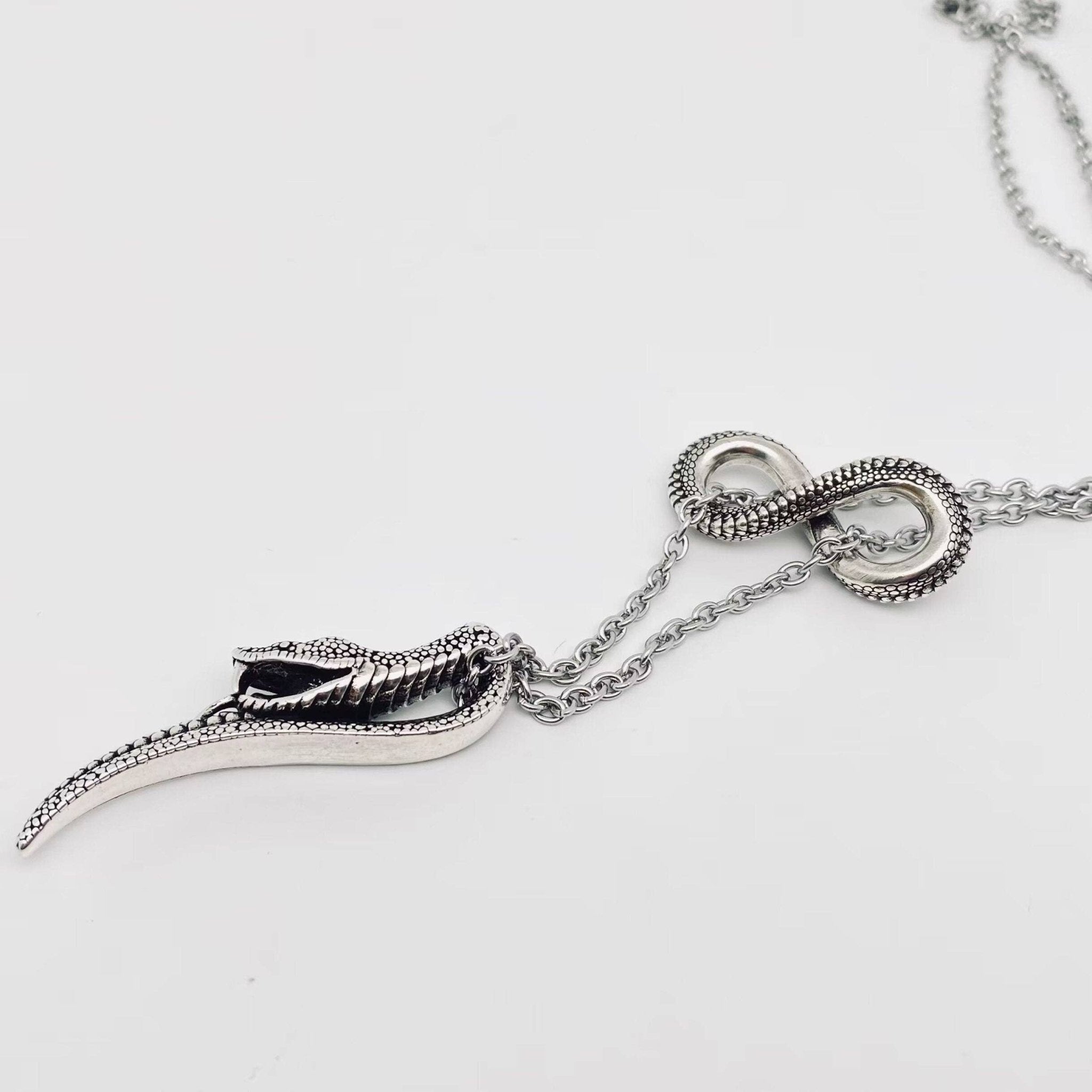 Snake Scale Pendant Necklace - Spiral Circle