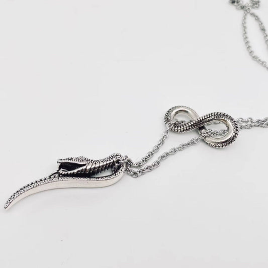 Snake Scale Pendant Necklace - Spiral Circle