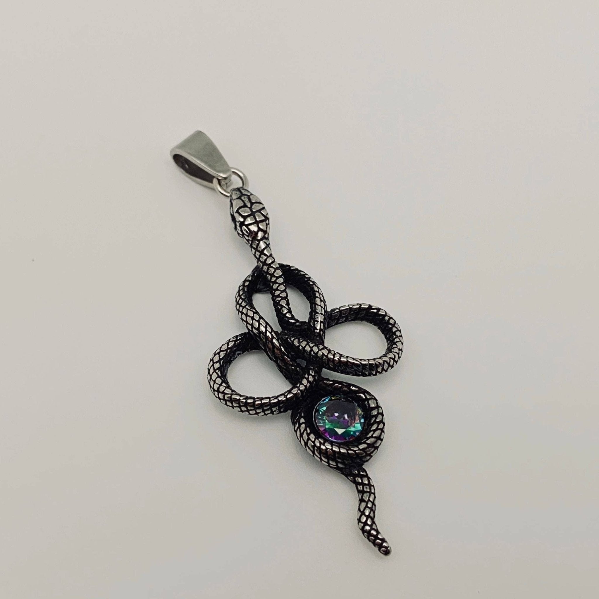 Snake-shaped Stainless Steel Pendants - Spiral Circle