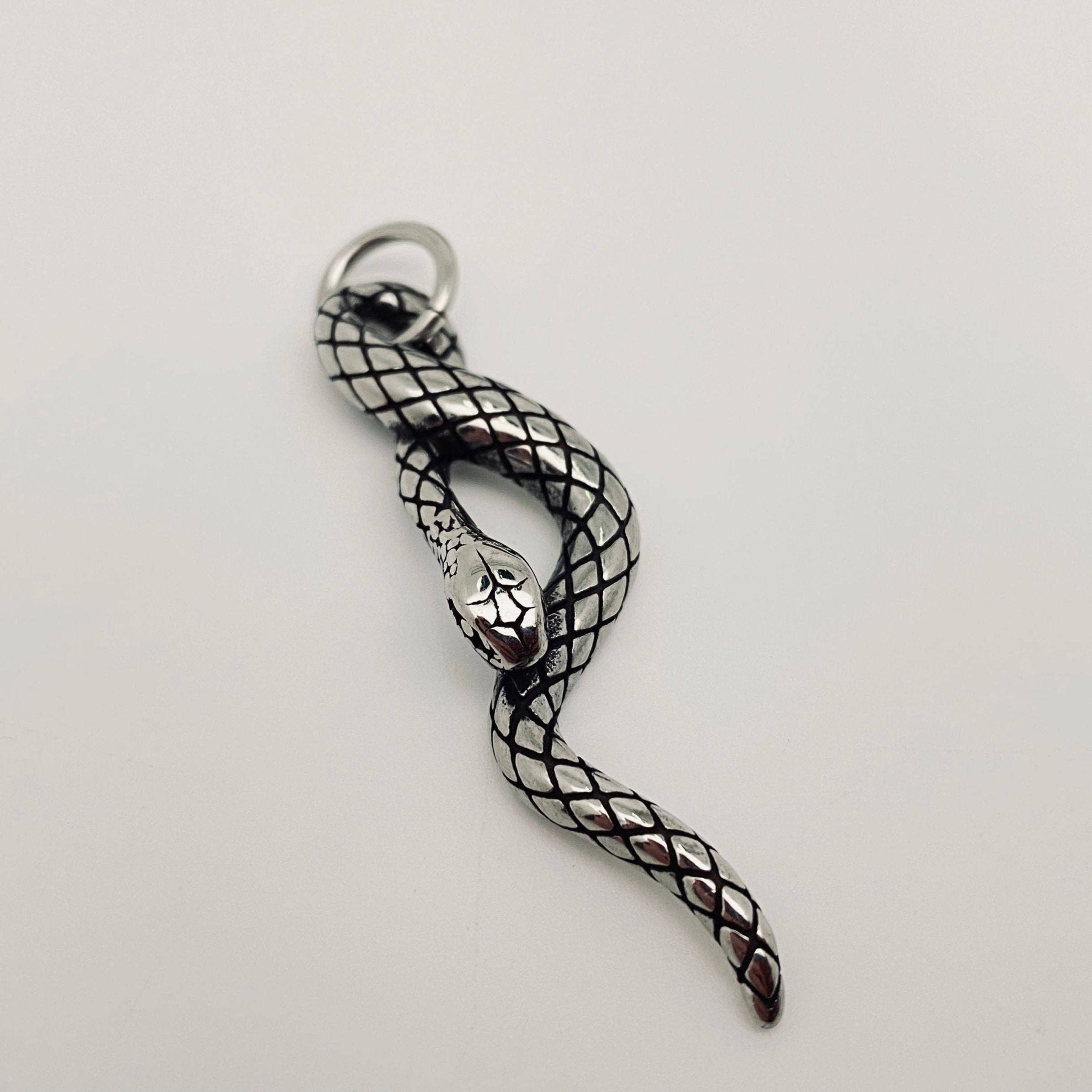 Snake-shaped Stainless Steel Pendants - Spiral Circle