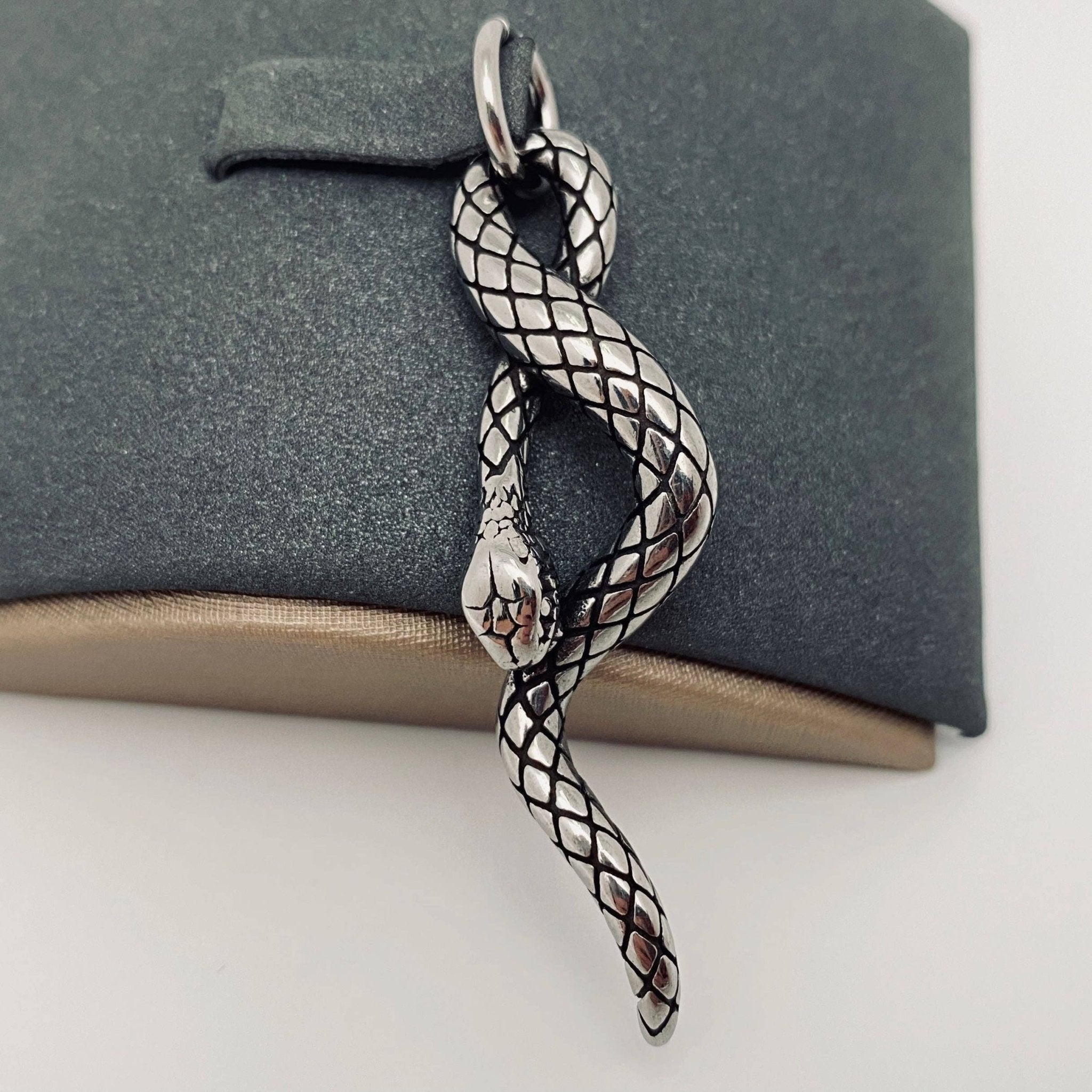 Snake-shaped Stainless Steel Pendants - Spiral Circle