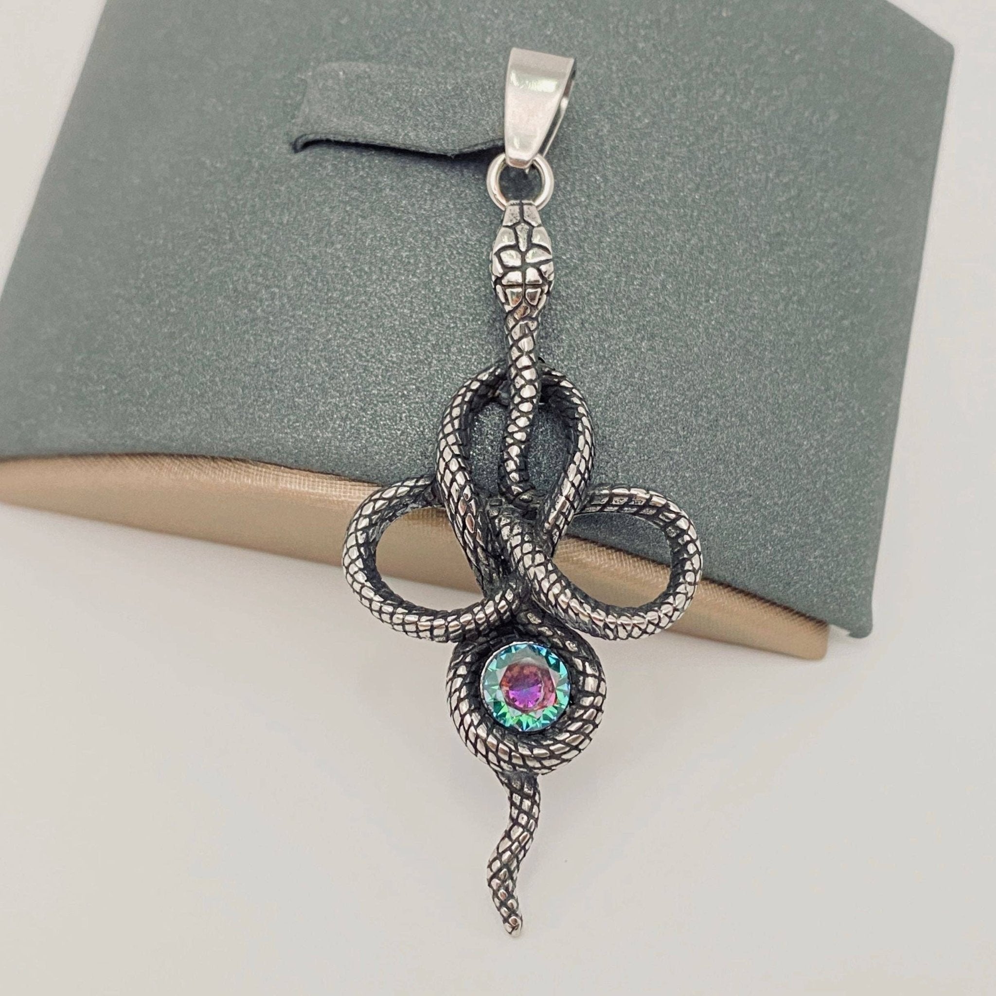 Snake-shaped Stainless Steel Pendants - Spiral Circle