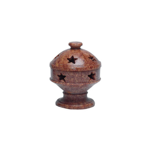 Soapstone Cone Incense Burner - Spiral Circle