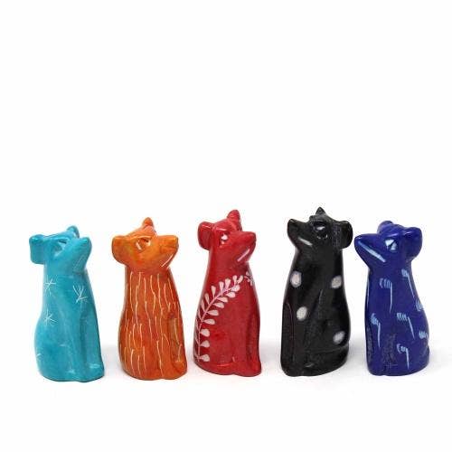 Soapstone Sitting Dog | assorted colors - Spiral Circle