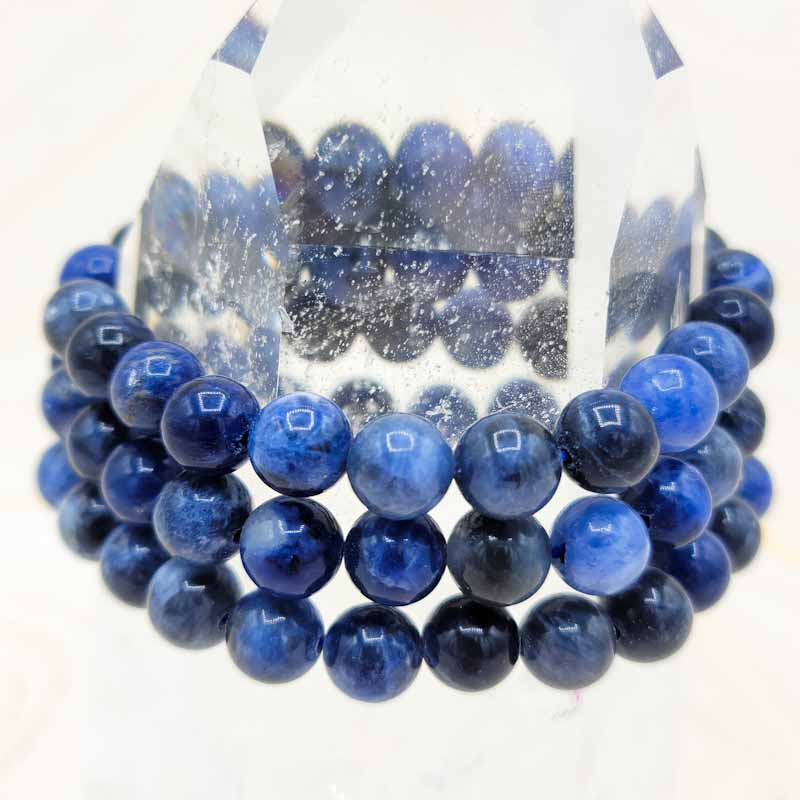 Sodalite Beaded Bracelet | Communication | 8mm - Spiral Circle