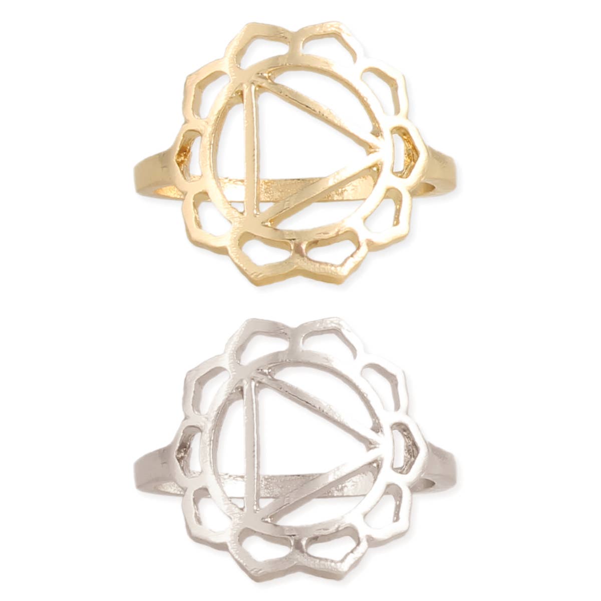 Solar Plexus Chakra Healing Symbol Ring - Spiral Circle