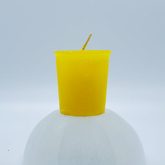 Solar Plexus Chakra | Yellow Votive Candle | Reiki Charged - Spiral Circle